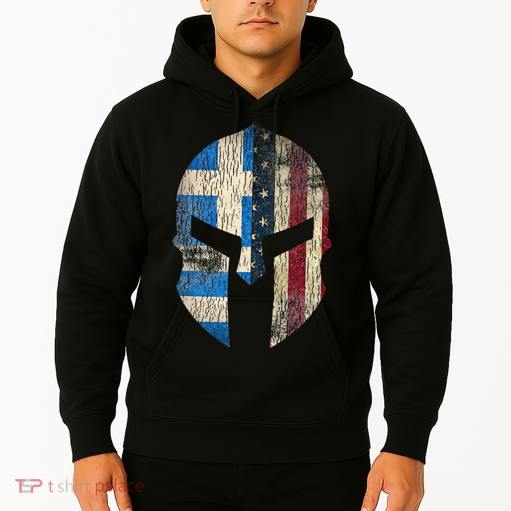 Greek American Pride Greece Spartan Helmet Hoodie