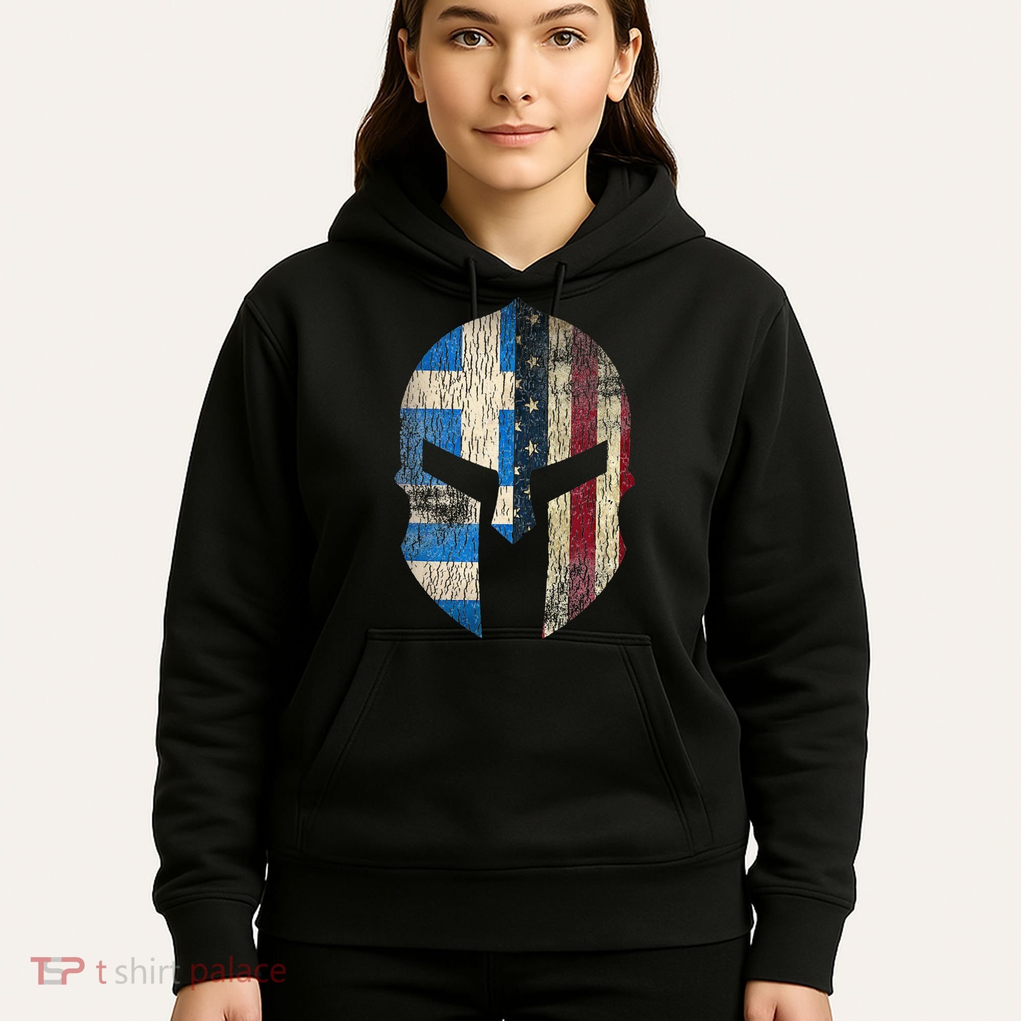 Greek American Pride Greece Spartan Helmet Hoodie