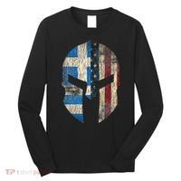 Greek American Pride Greece Spartan Helmet Long Sleeve Shirt thumb 0