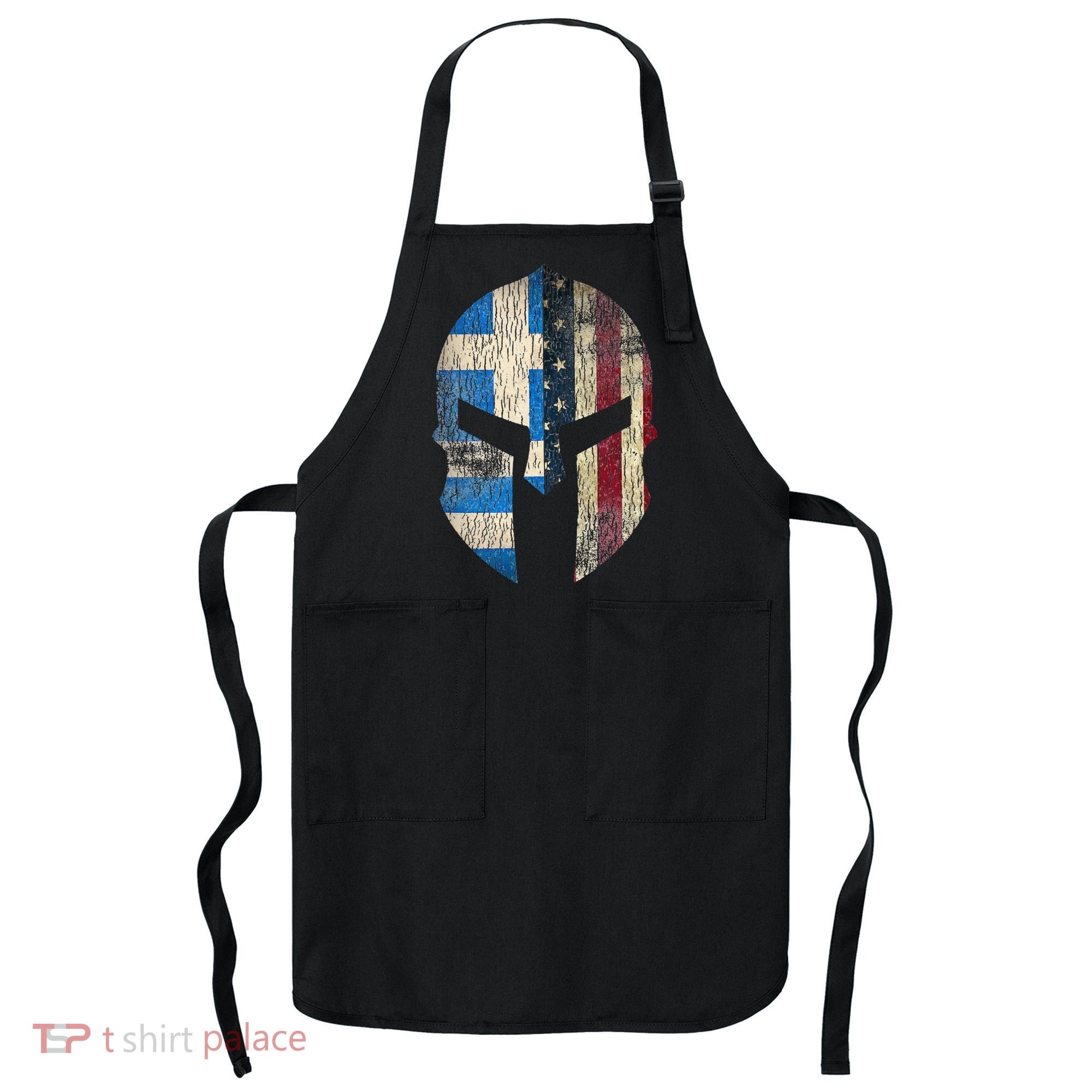 Greek American Pride Greece Spartan Helmet Apron