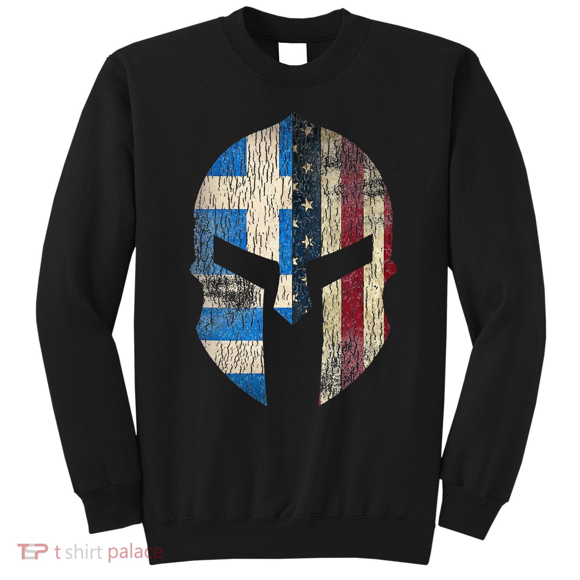 Greek American Pride Greece Spartan Helmet Sweatshirt