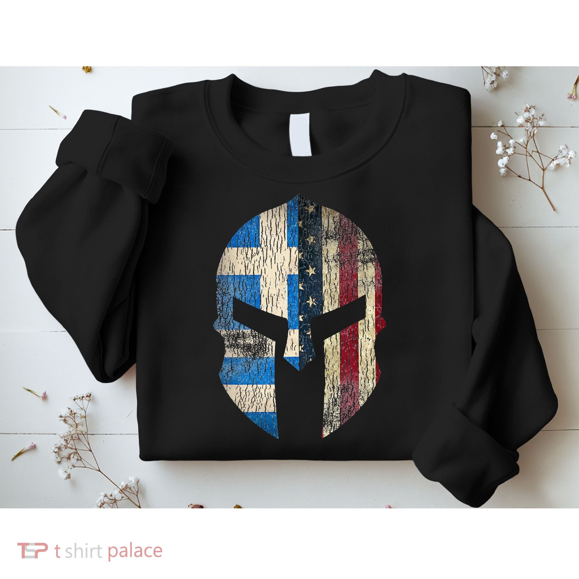 Greek American Pride Greece Spartan Helmet Sweatshirt