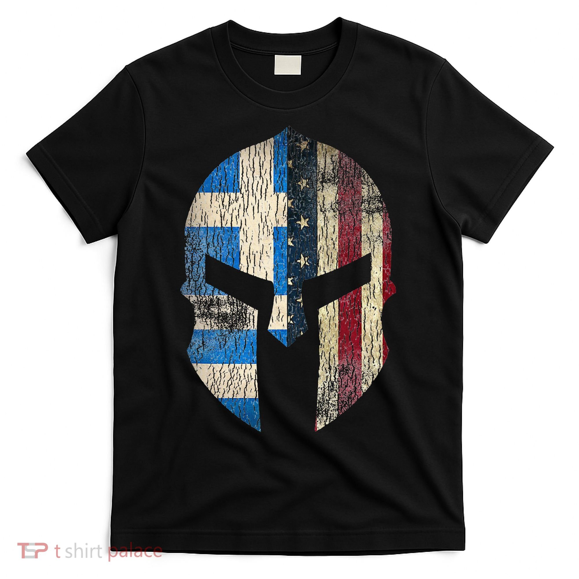 Greek American Pride Greece Spartan Helmet T-Shirt