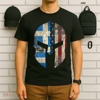Greek American Pride Greece Spartan Helmet T-Shirt thumb 6