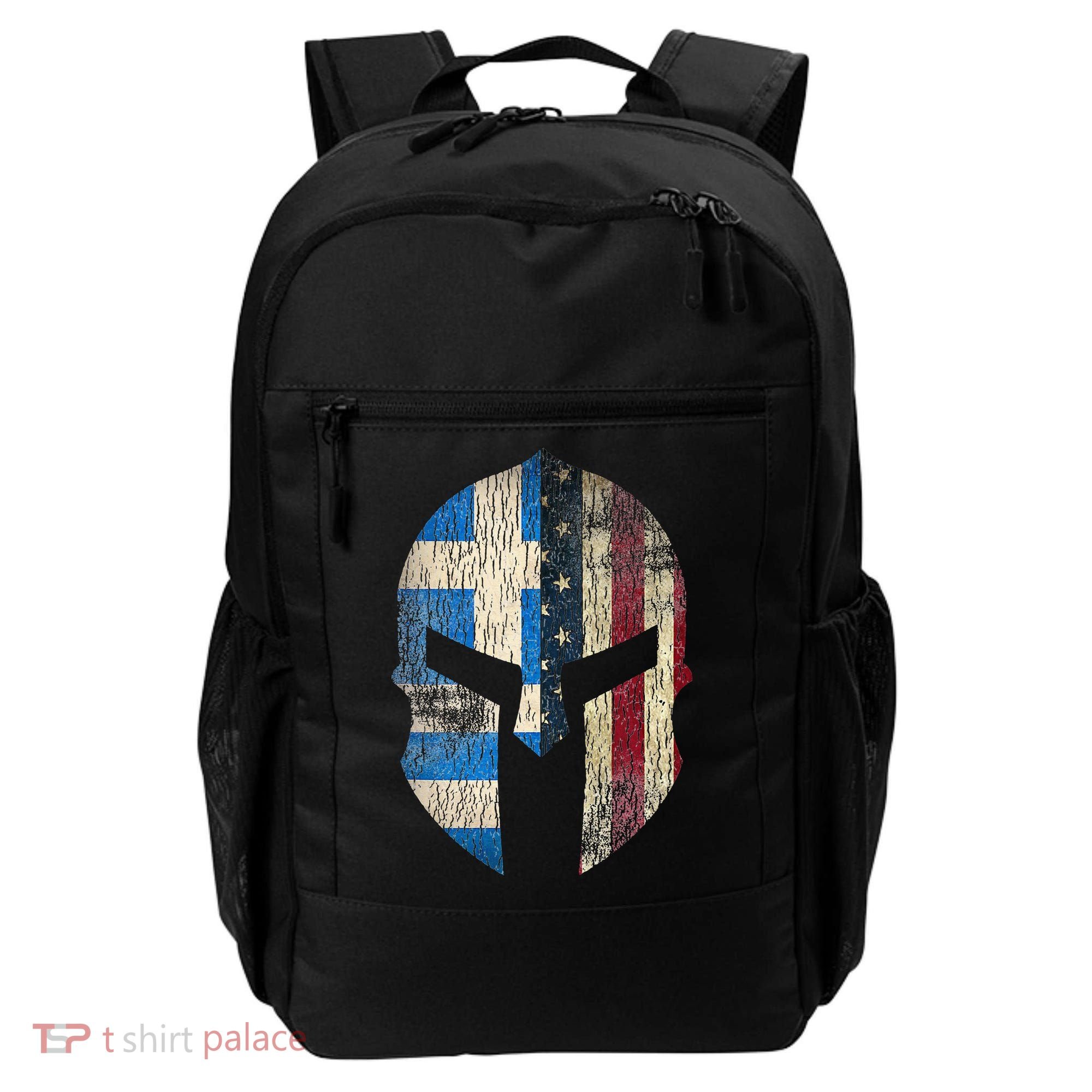 Greek American Pride Greece Spartan Helmet Backpack