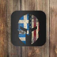 Greek American Pride Greece Spartan Helmet Coaster thumb 0