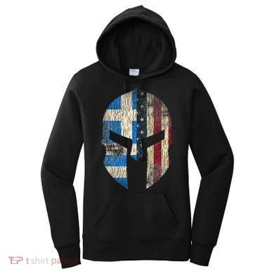 Greek American Pride Greece Spartan Helmet Women's Hoodie