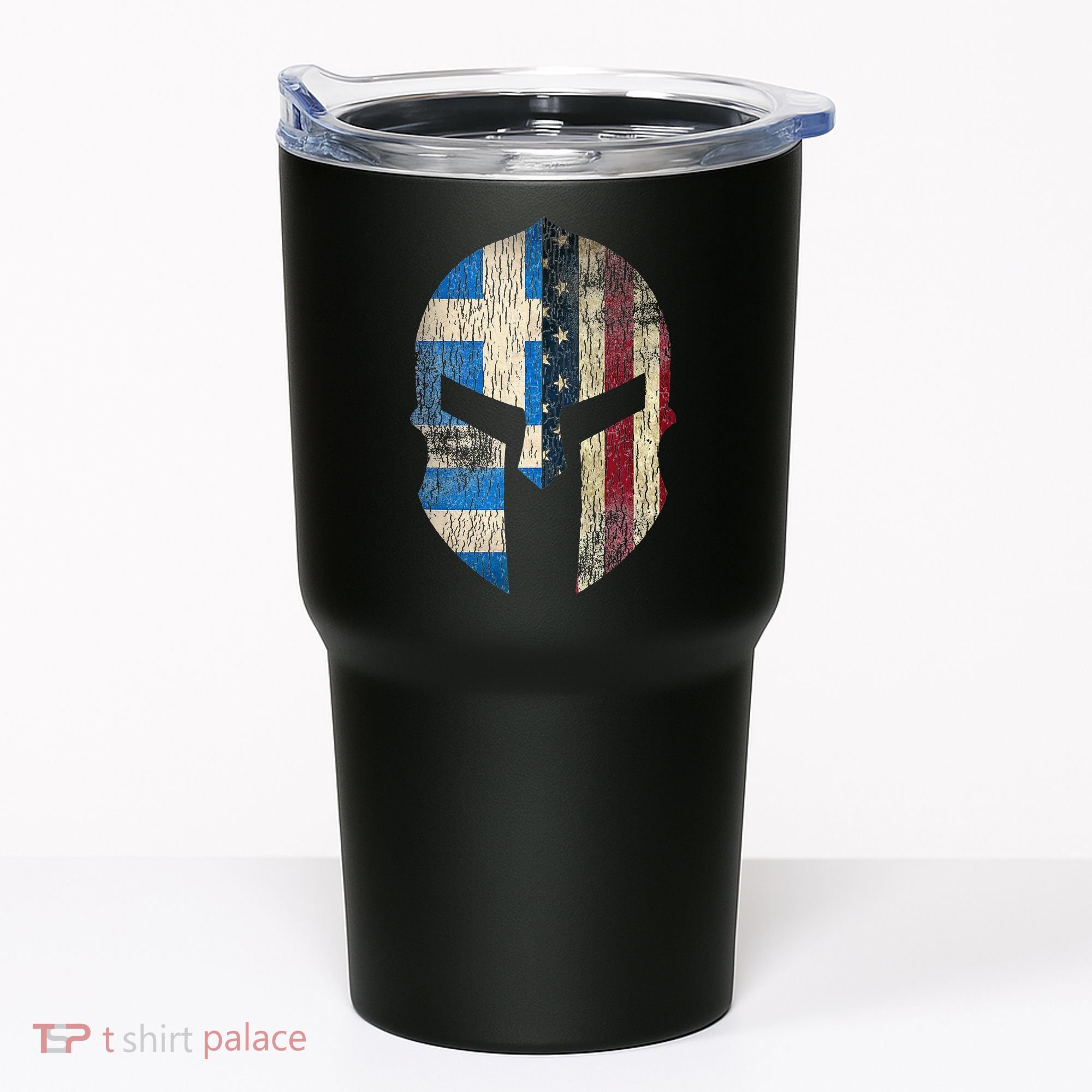 Greek American Pride Greece Spartan Helmet Tumbler