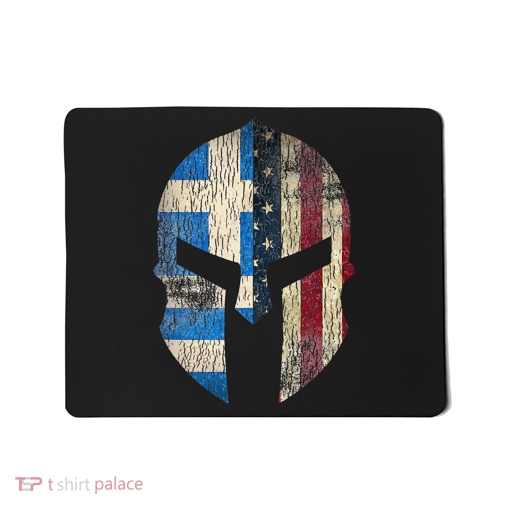 Greek American Pride Greece Spartan Helmet Mousepad