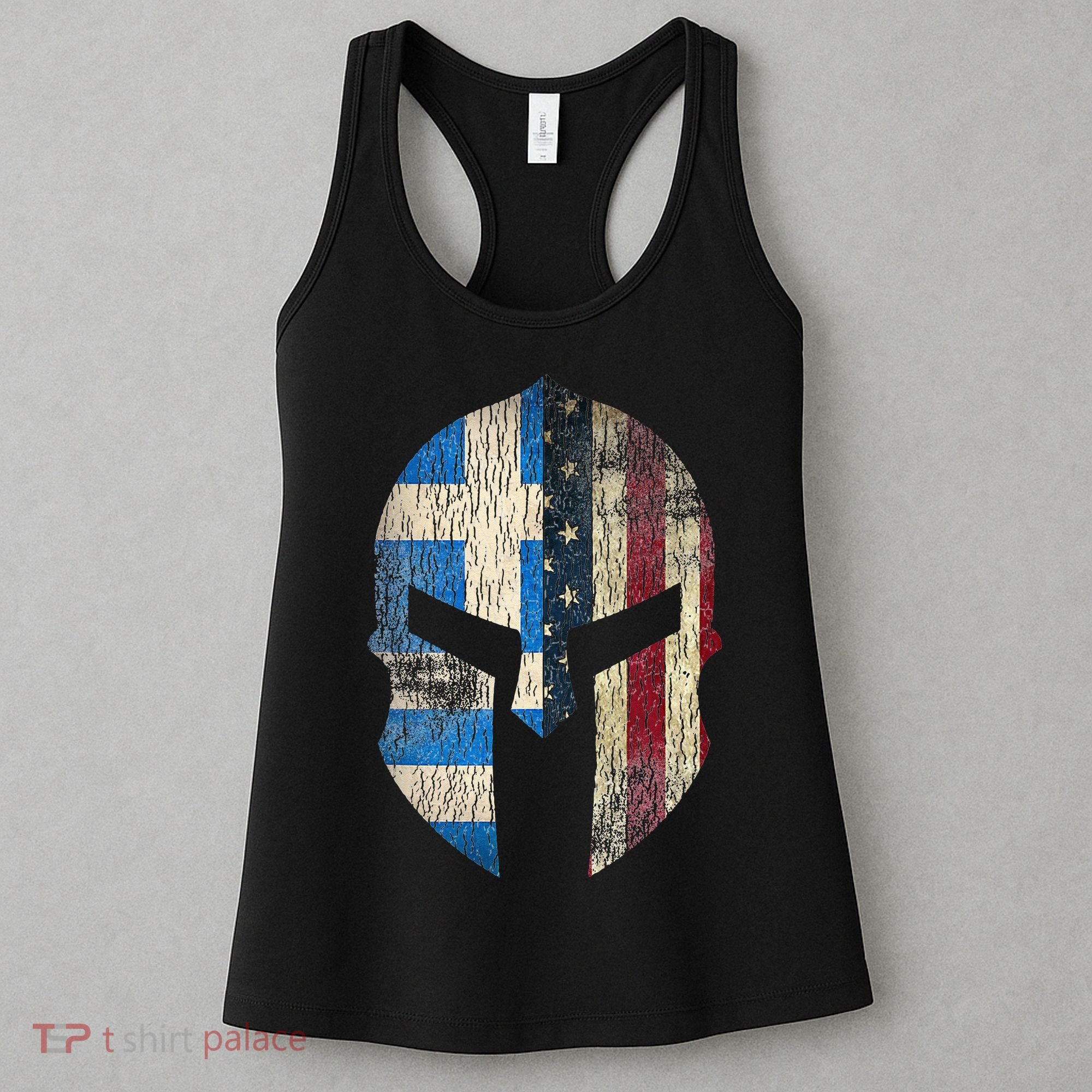 Greek American Pride Greece Spartan Helmet Women's Tank Top