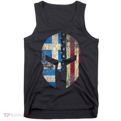 Greek American Pride Greece Spartan Helmet Tank Top