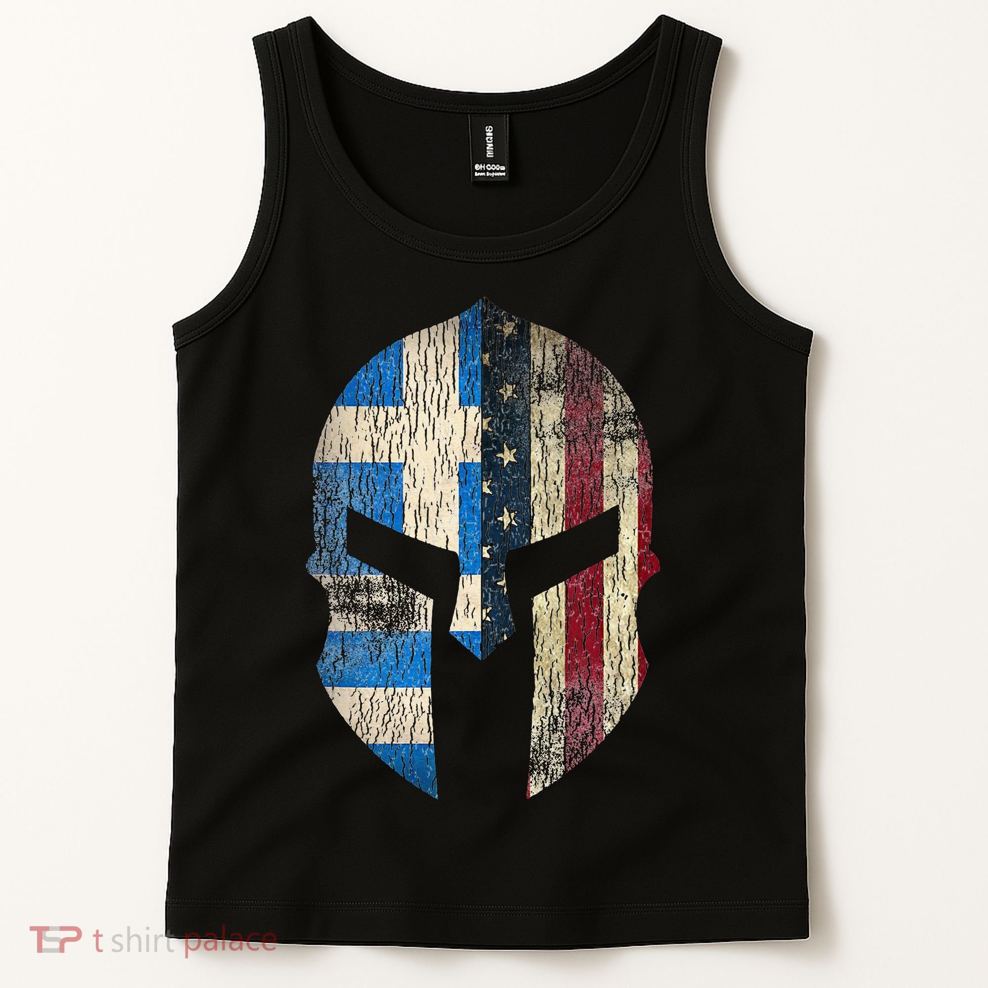 Greek American Pride Greece Spartan Helmet Tank Top
