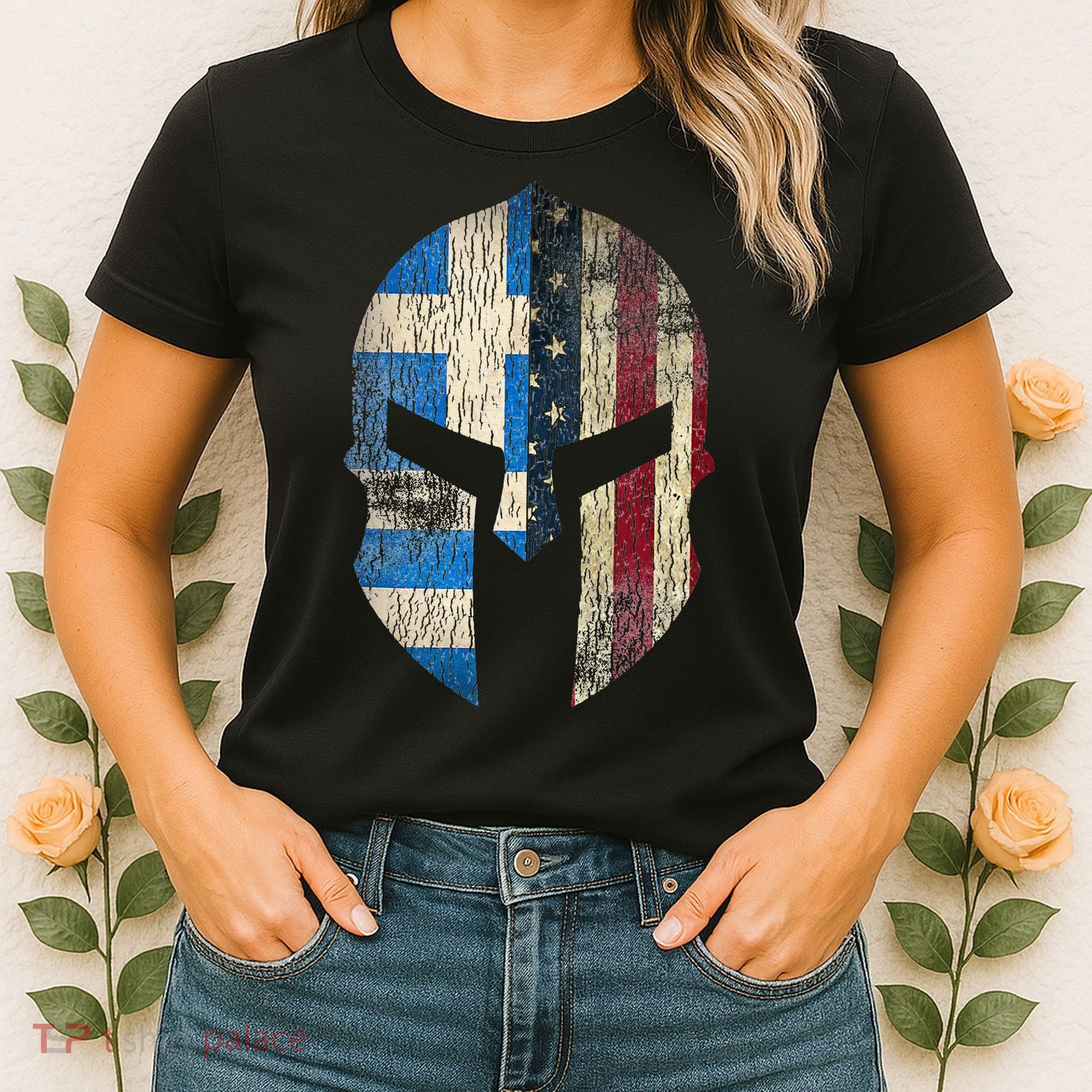 Greek American Pride Greece Spartan Helmet Women's T-Shirt