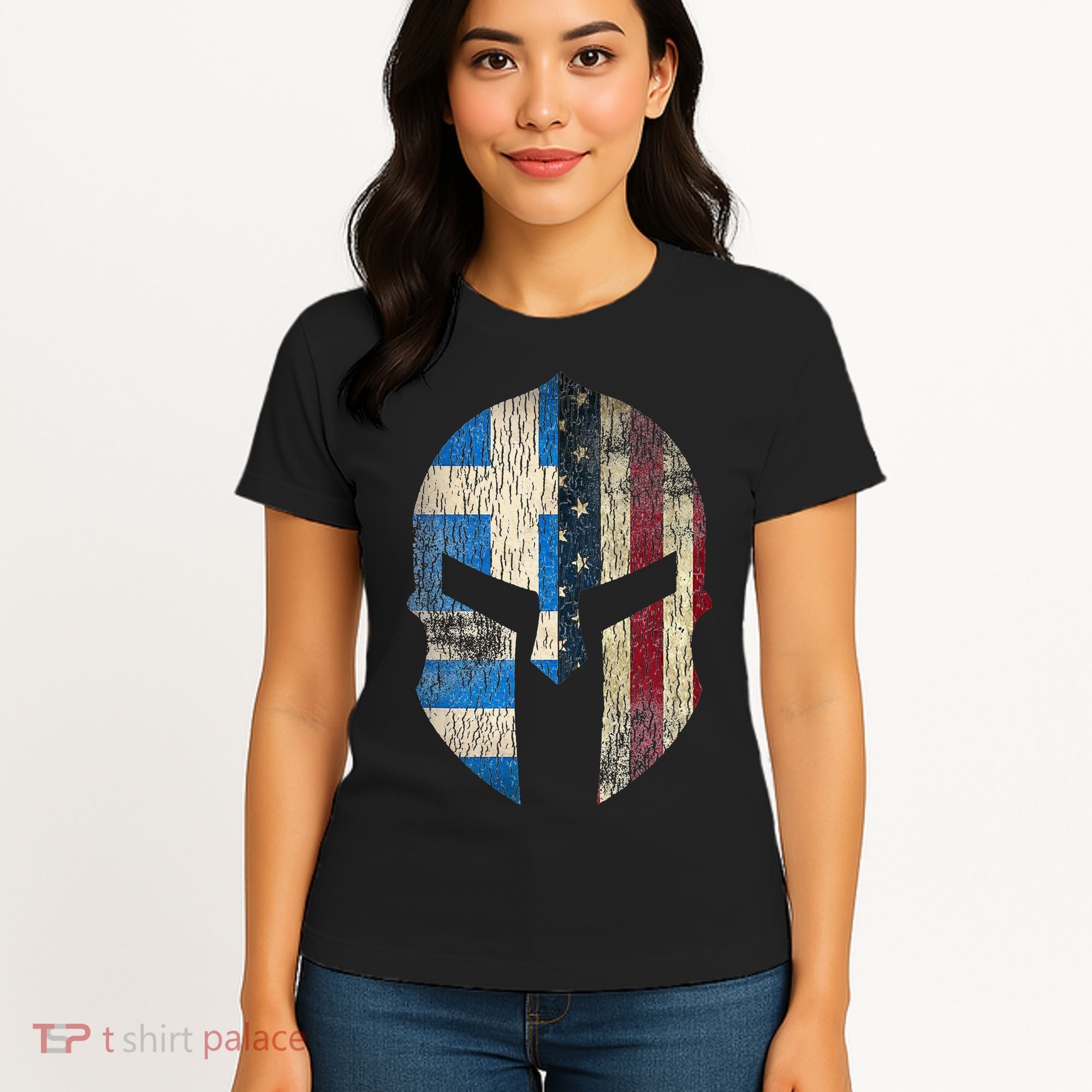 Greek American Pride Greece Spartan Helmet Women's T-Shirt