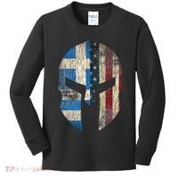Greek American Pride Greece Spartan Helmet Kids Long Sleeve Shirt thumb 0