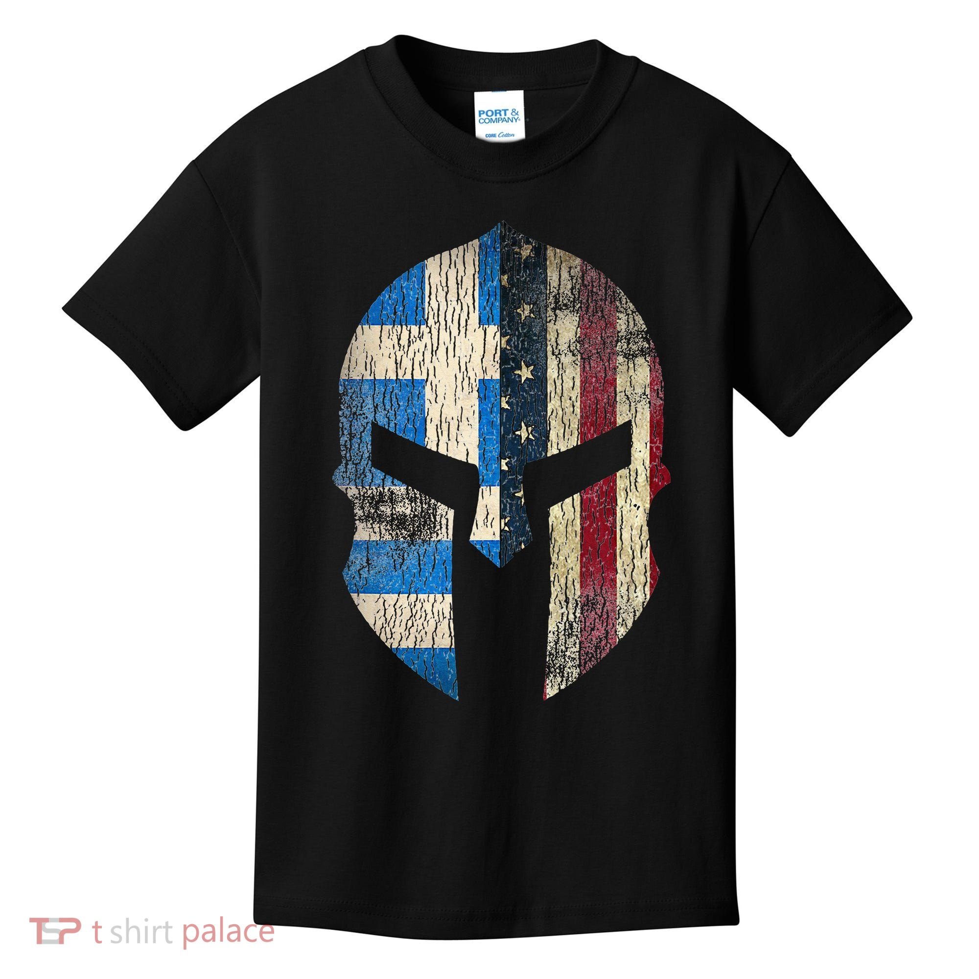 Greek American Pride Greece Spartan Helmet Kids T-Shirt