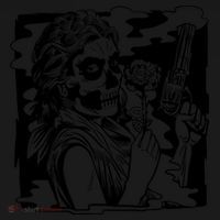 Gun And Roses Skull Girl Women's Hoodie thumb 2