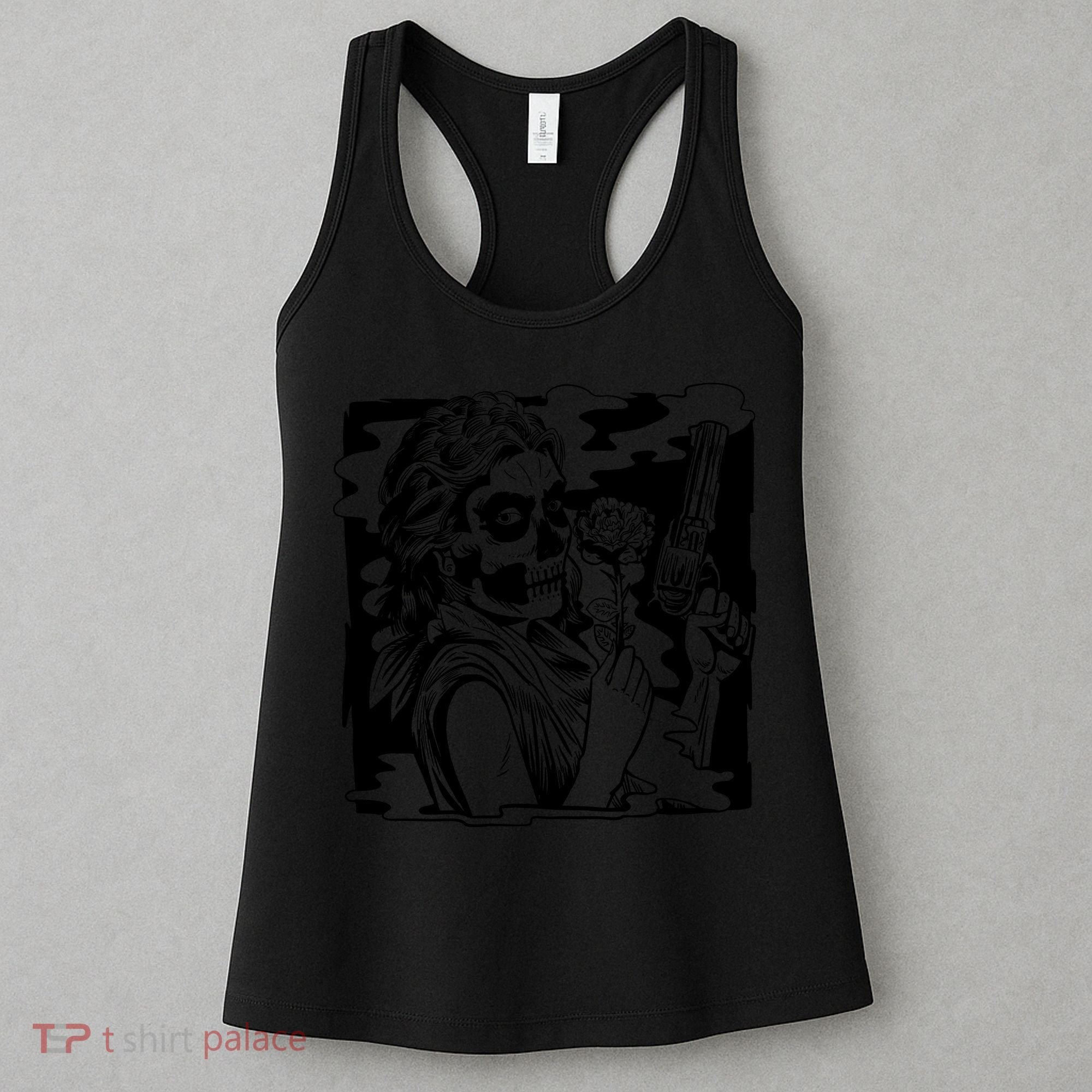 Gun And Roses Skull Girl Women's Tank Top