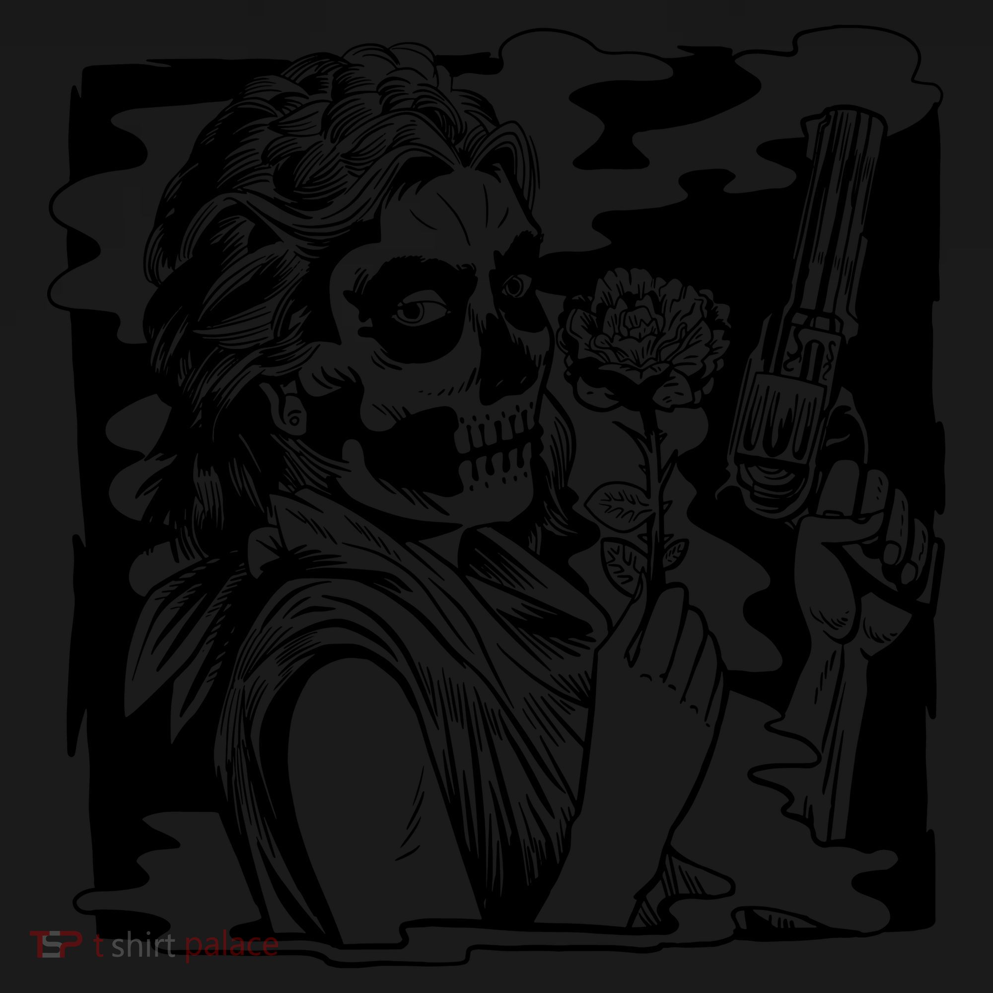 Gun And Roses Skull Girl Women's Tank Top