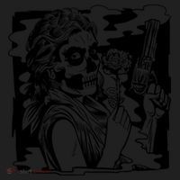 Gun And Roses Skull Girl Golf Towel thumb 3