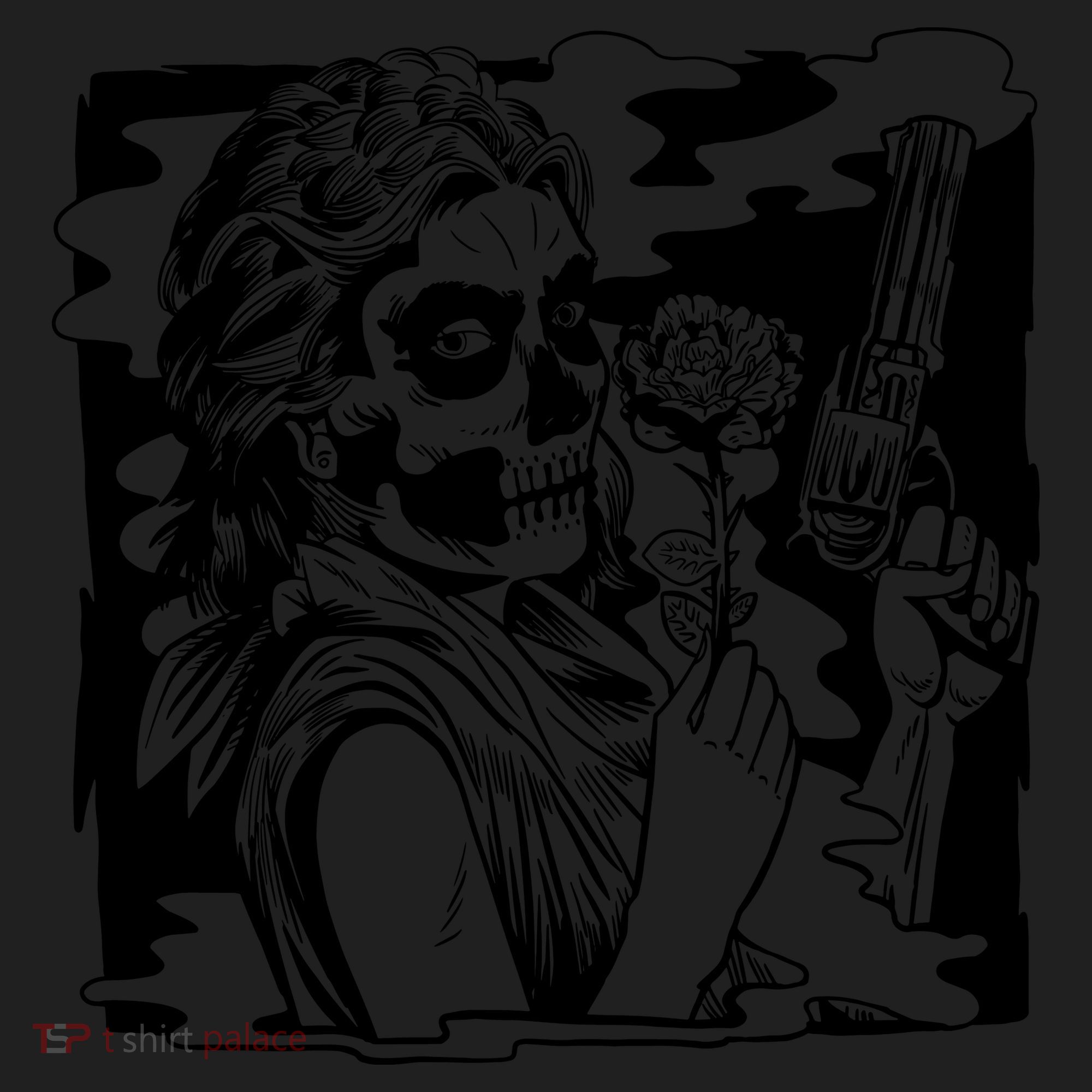 Gun And Roses Skull Girl Golf Towel