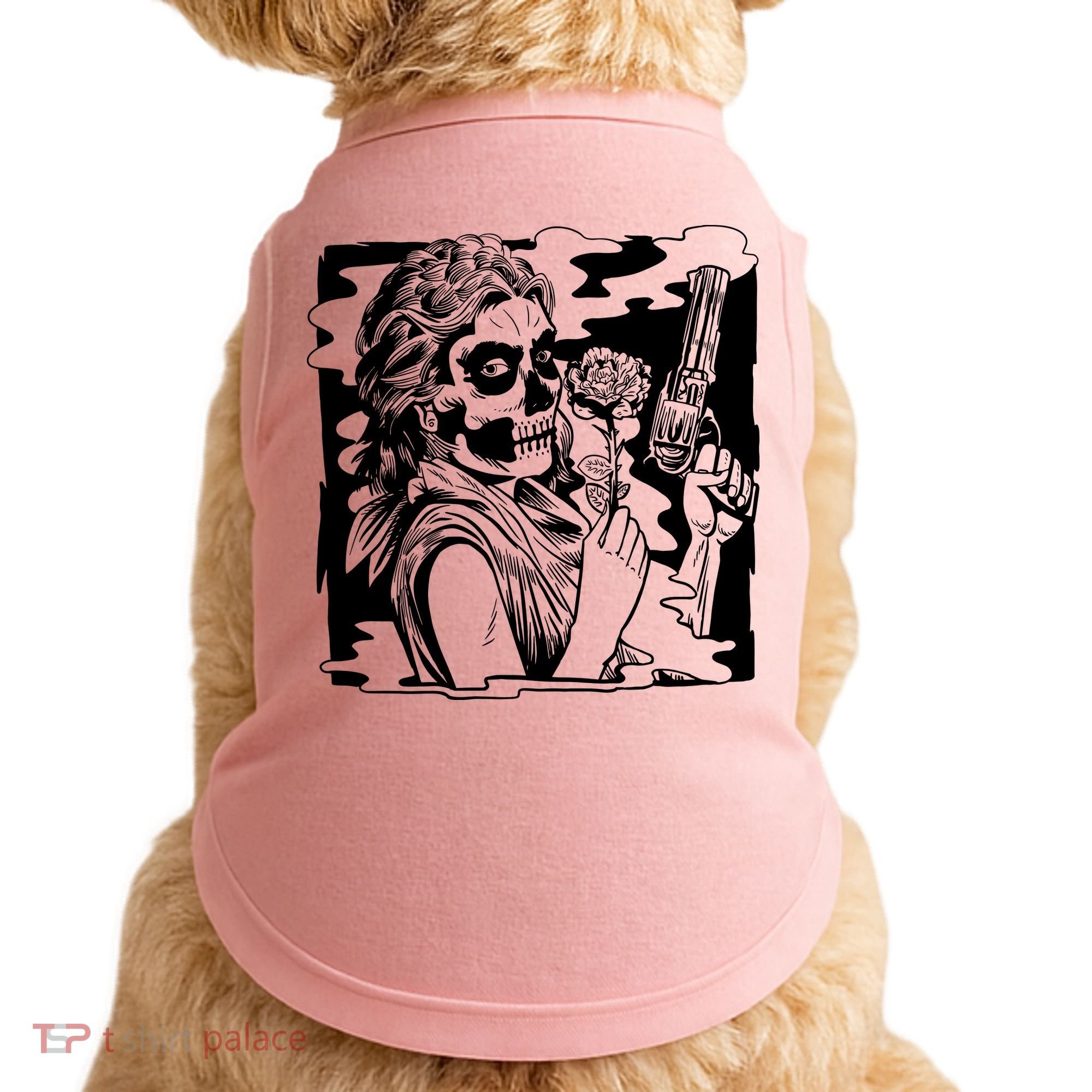 Gun And Roses Skull Girl Doggie Tank