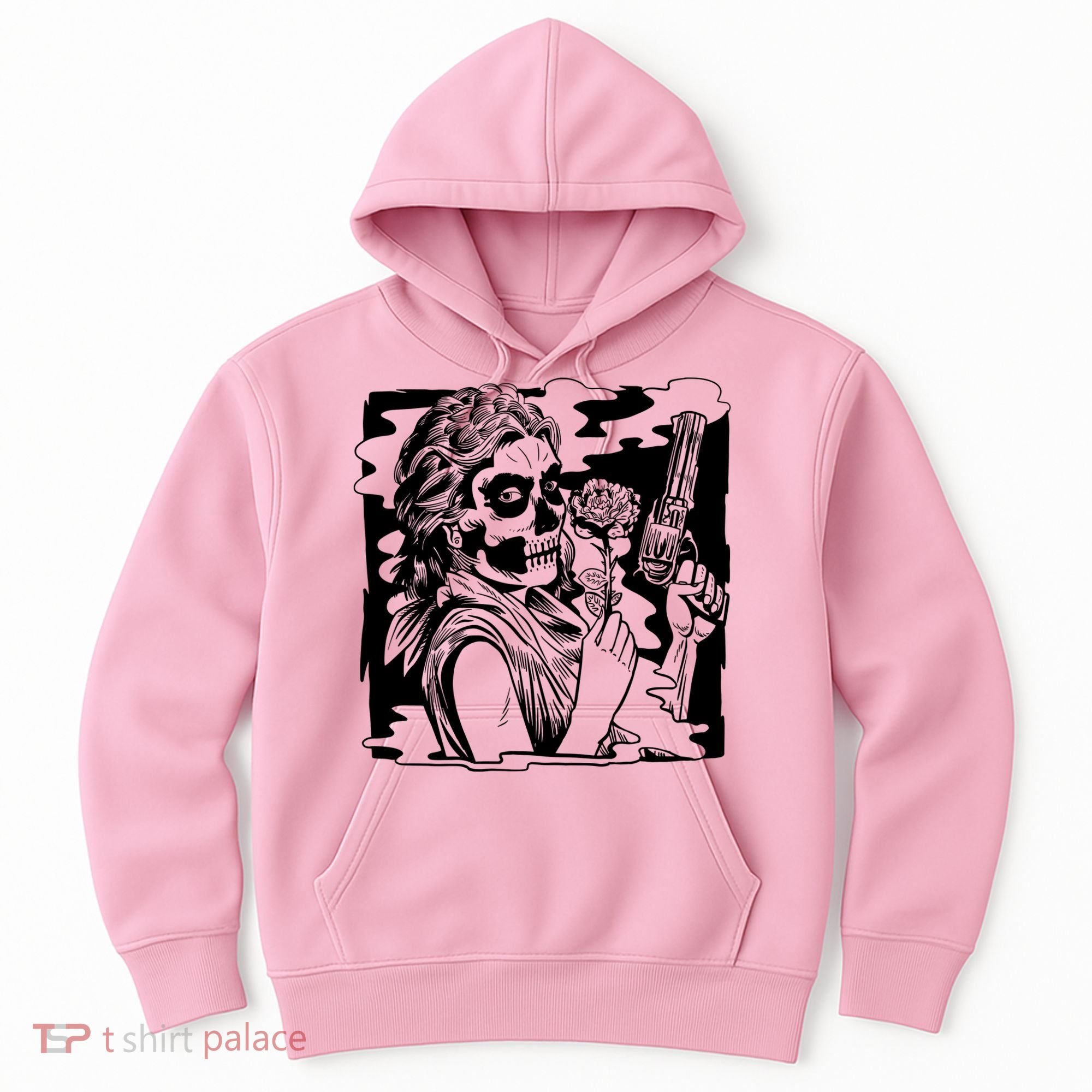 Gun And Roses Skull Girl Hoodie