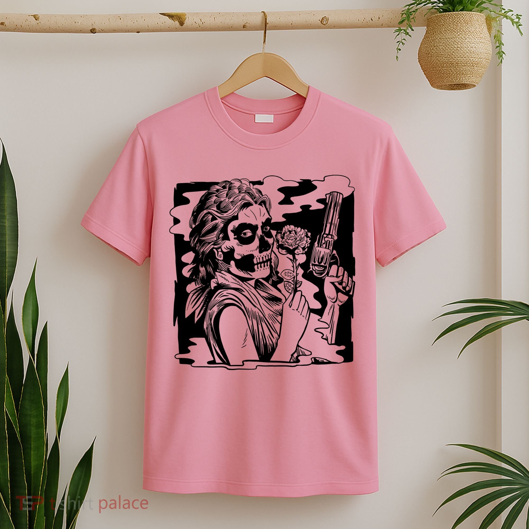 Gun And Roses Skull Girl T-Shirt