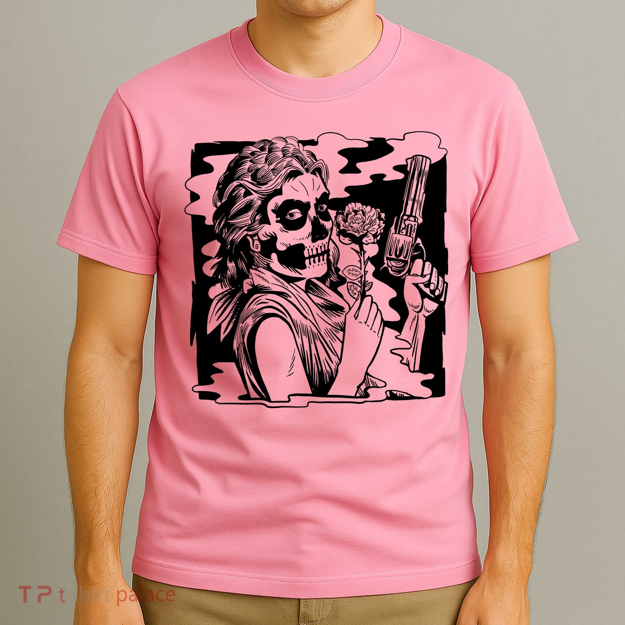 Gun And Roses Skull Girl T-Shirt