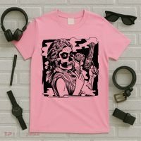Gun And Roses Skull Girl T-Shirt thumb 5