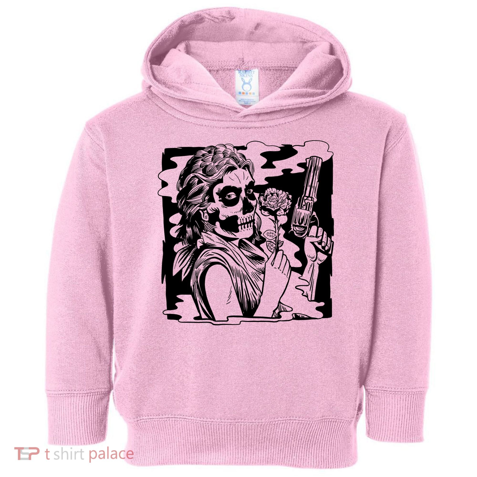 Gun And Roses Skull Girl Toddler Hoodie