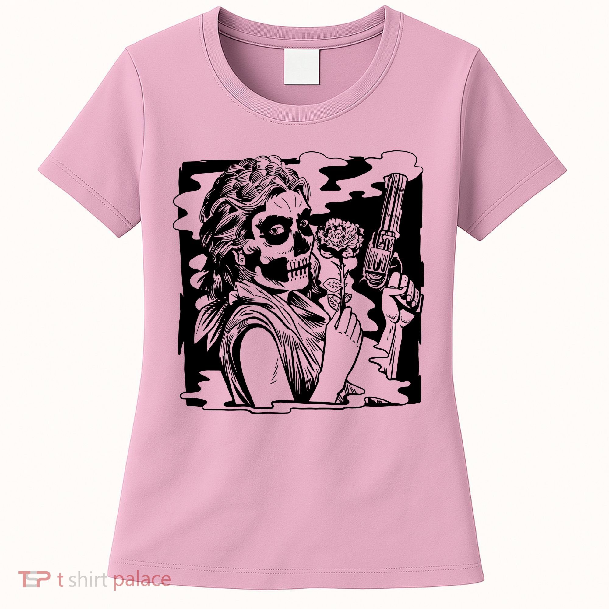 Gun And Roses Skull Girl Women's T-Shirt