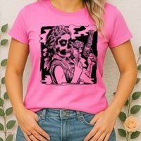Gun And Roses Skull Girl Women's T-Shirt thumb 2