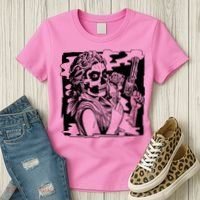 Gun And Roses Skull Girl Women's T-Shirt thumb 3