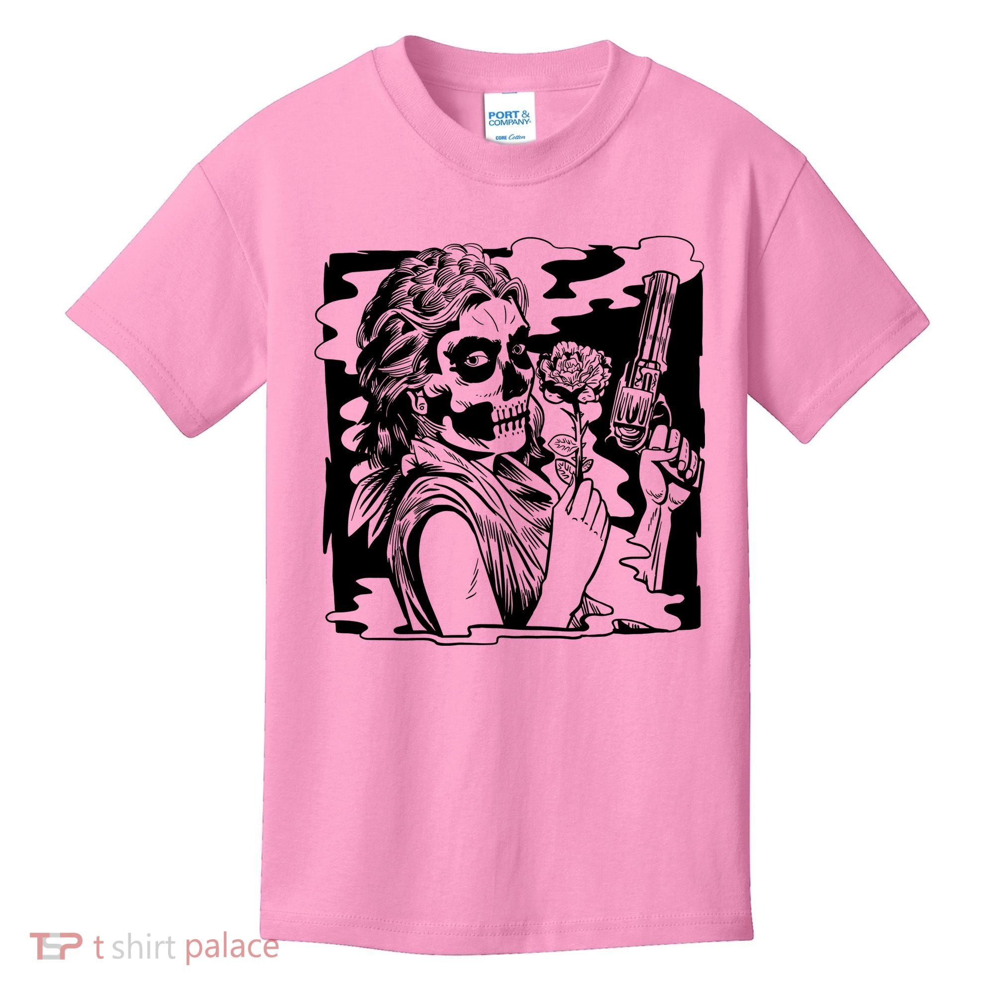 Gun And Roses Skull Girl Kids T-Shirt