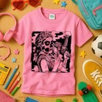 Gun And Roses Skull Girl Kids T-Shirt thumb 3