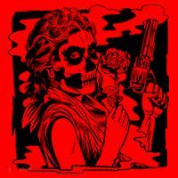 Gun And Roses Skull Girl Santa Hat thumb 1