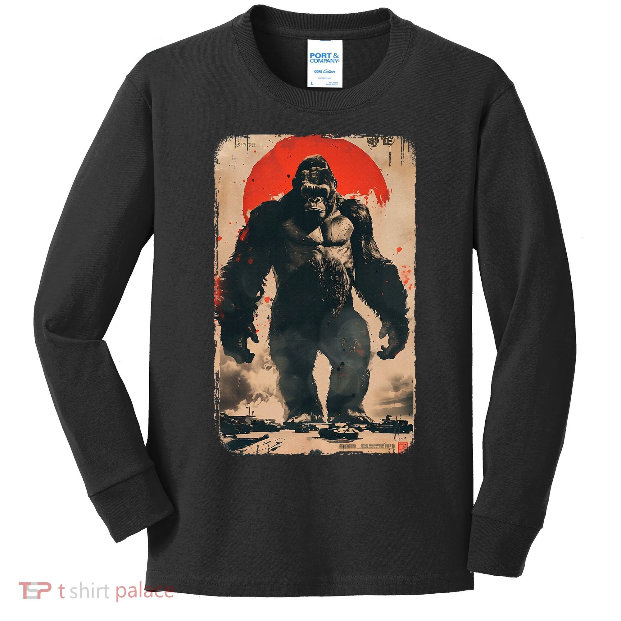 Giant Ape Retro Rare Kaiju Kids Long Sleeve Shirt