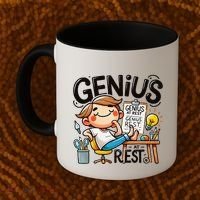 Genius At Rest Funny Coffee Mug thumb 2