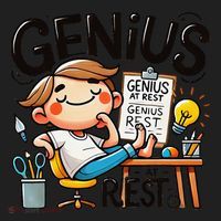 Genius At Rest Funny Beanie thumb 2