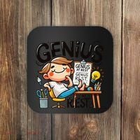 Genius At Rest Funny Coaster thumb 0