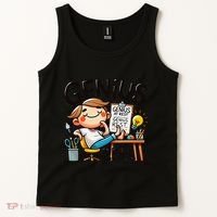 Genius At Rest Funny Tank Top thumb 2