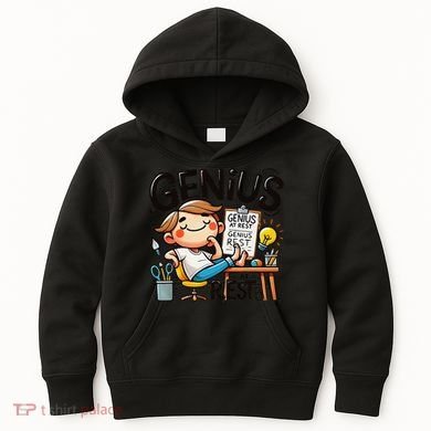 Genius At Rest Funny Kids Hoodie