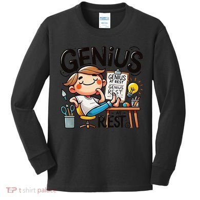 Genius At Rest Funny Kids Long Sleeve Shirt