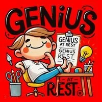 Genius At Rest Funny Santa Hat thumb 1
