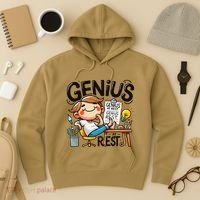 Genius At Rest Funny Hoodie thumb 3