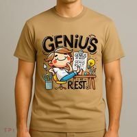 Genius At Rest Funny T-Shirt thumb 3
