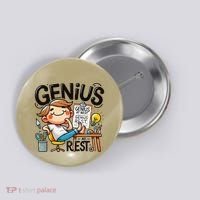 Genius At Rest Funny Button thumb 0