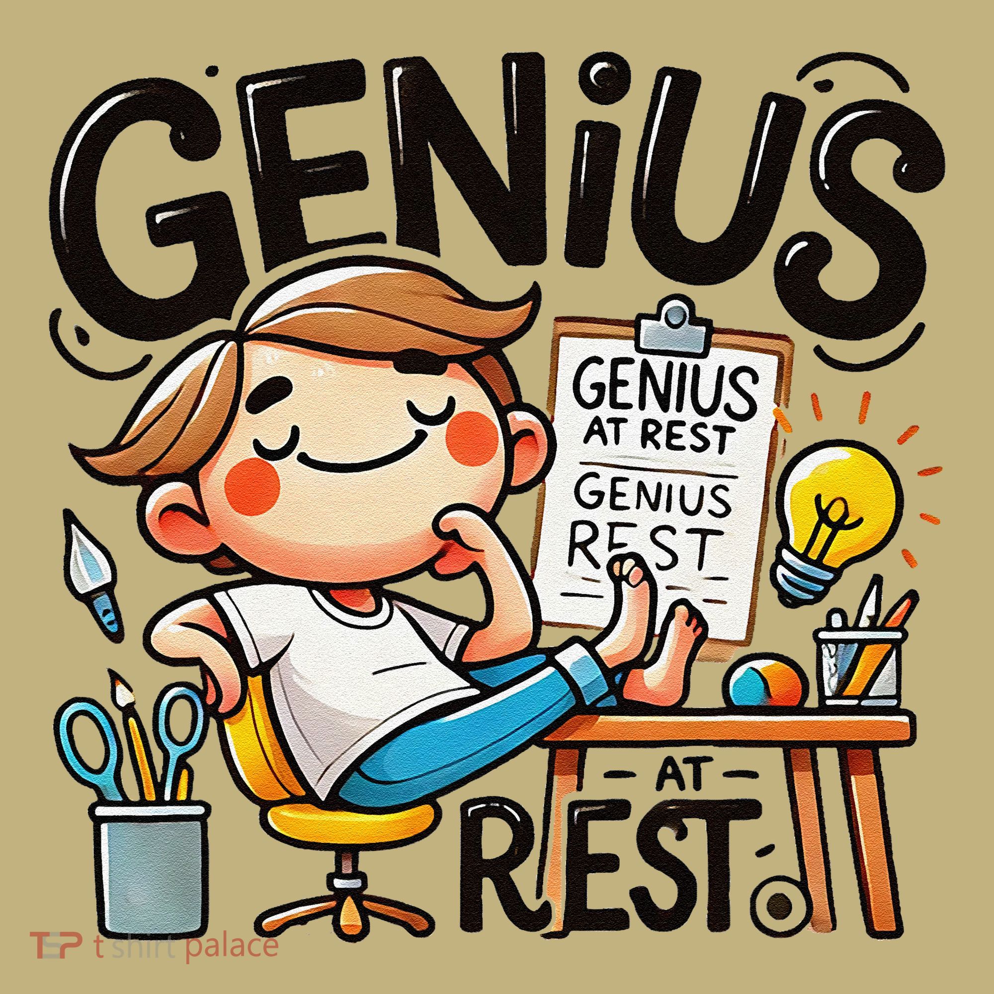 Genius At Rest Funny Polo