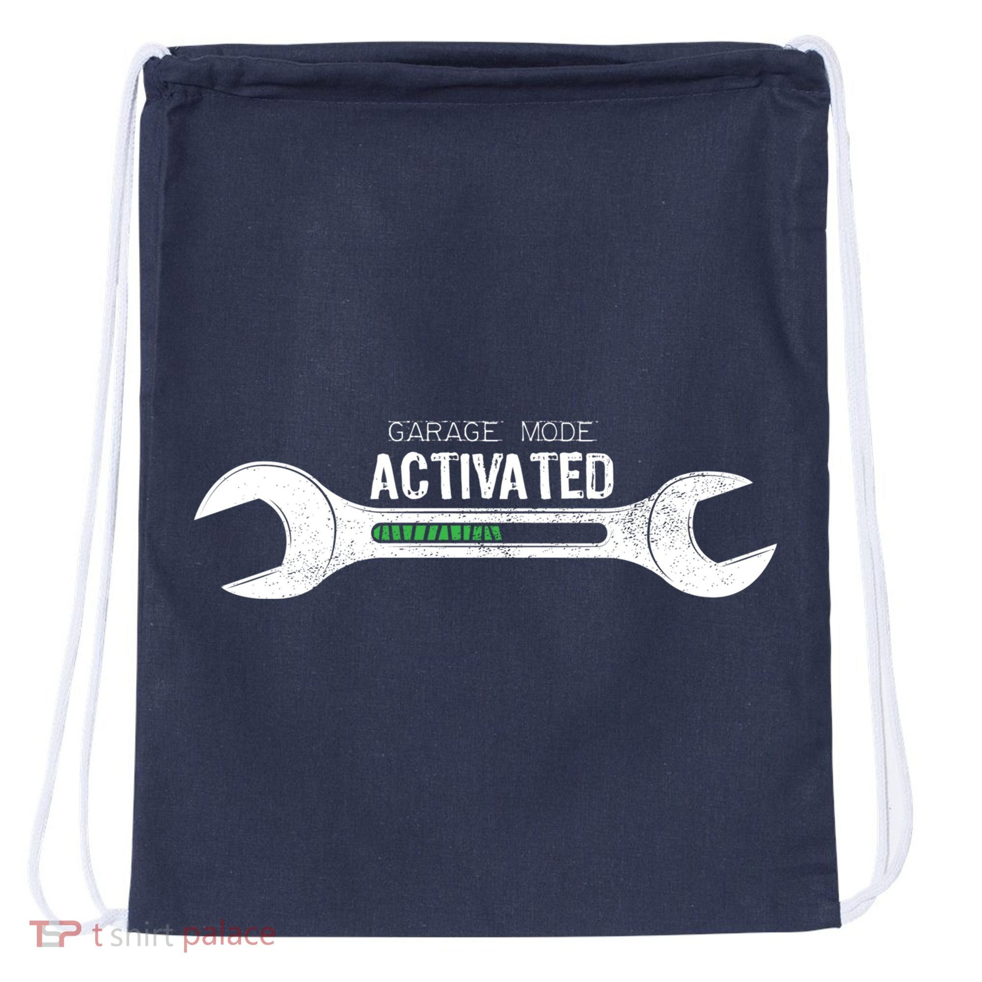 Garage Mode Activated Funny Mechanic Drawstring Bag